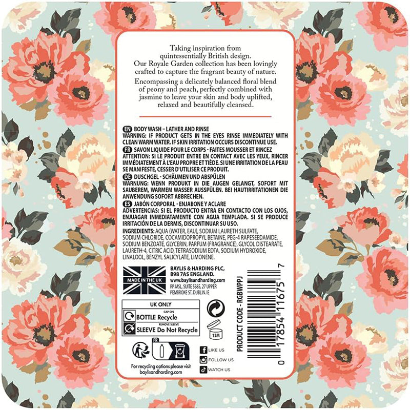 Baylis & Harding Royale Garden Peach Peony & Jasmine Body Wash 500ml l For Sale at Baby City