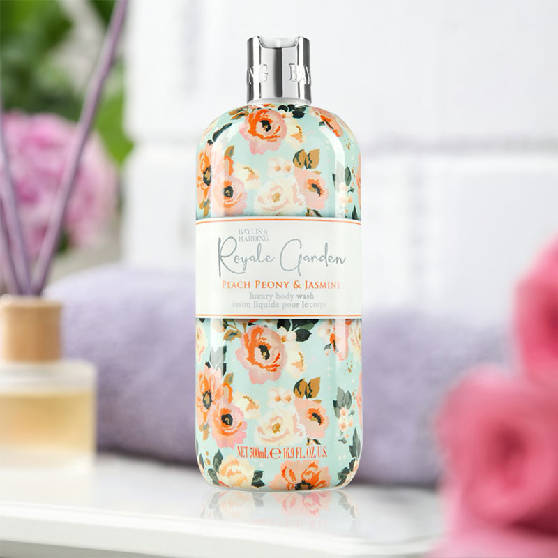 Baylis & Harding Royale Garden Peach Peony & Jasmine Body Wash 500ml l To Buy at Baby City