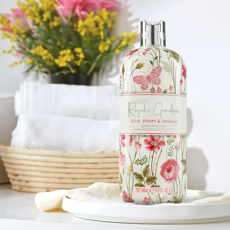 Baylis & Harding Royale Garden Rose Poppy & Vanilla Body Wash 500ml l To Buy at Baby City