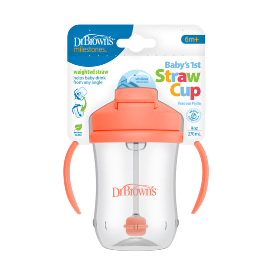 Dr Brown's Straw Cup Coral 270ml l To Buy at Baby City