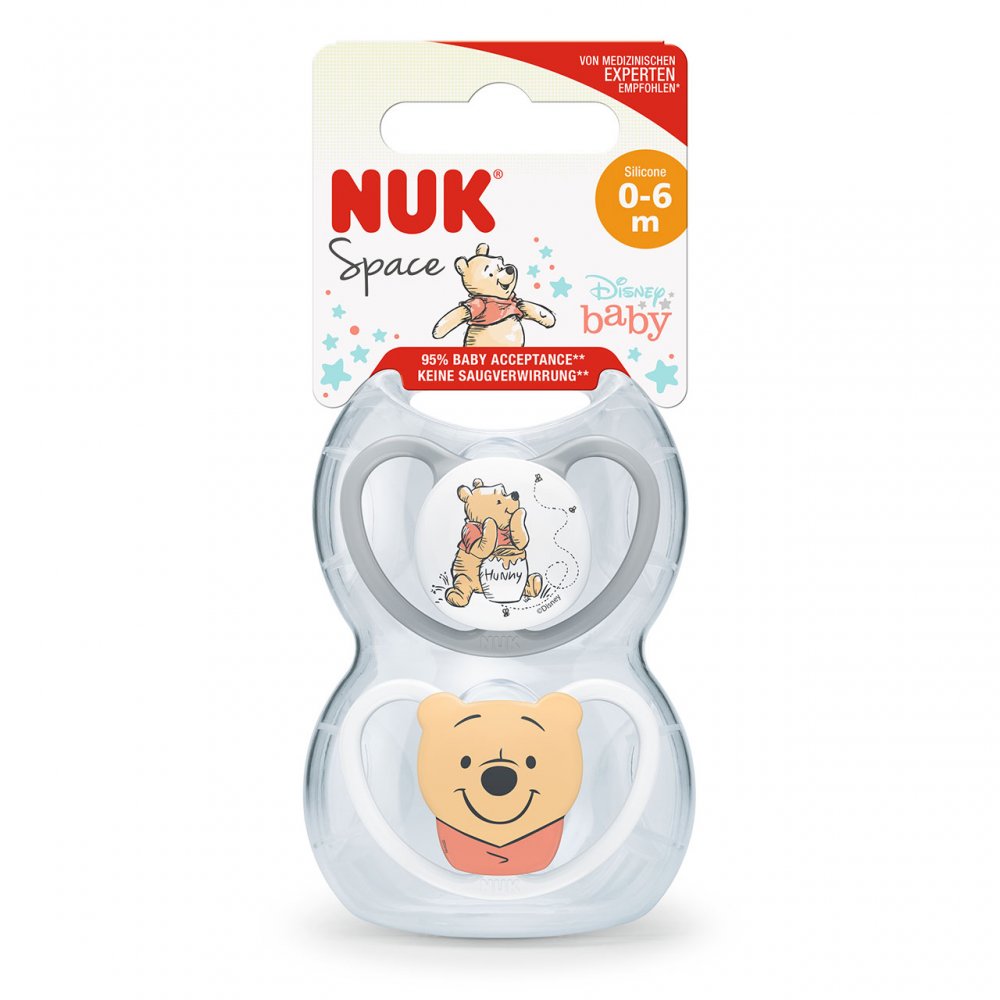 NUK Space Soother Disney Winnie The Pooh 0-6m 2Pk