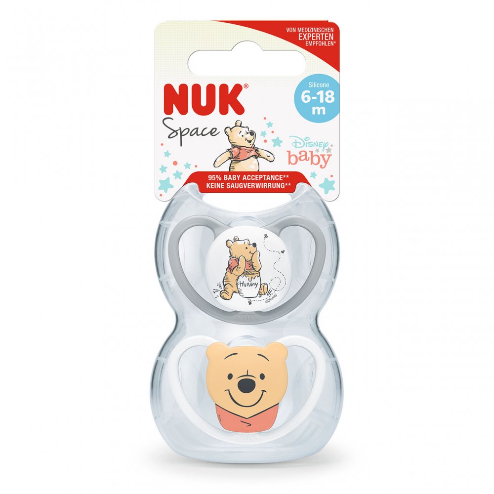 NUK Space Soother Disney Winnie The Pooh 6-18m 2Pk