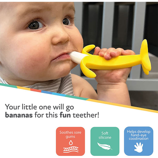 Nuby Banana Shaped Silicone Teether l To Buy at Baby City