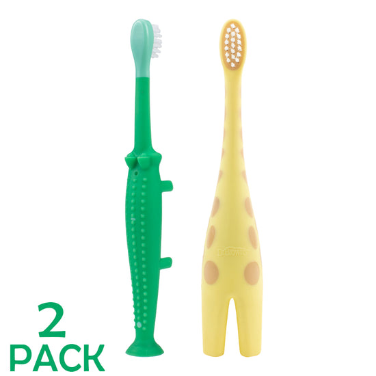 Dr Brown's Giraffe & Crocodile Toothbrush Set