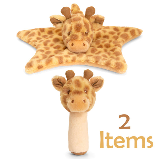 Keel Toys Giraffe Blanket and Rattle Gift Set