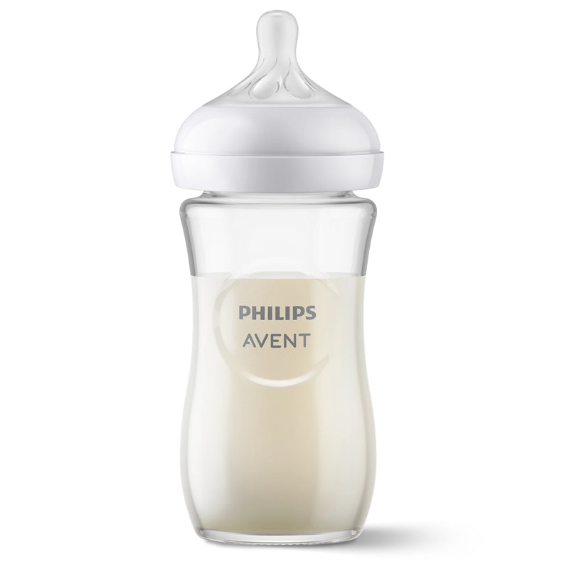 Philips Avent Natural Response 3.0 Glass Bottle 240ml l Baby City UK Stockist