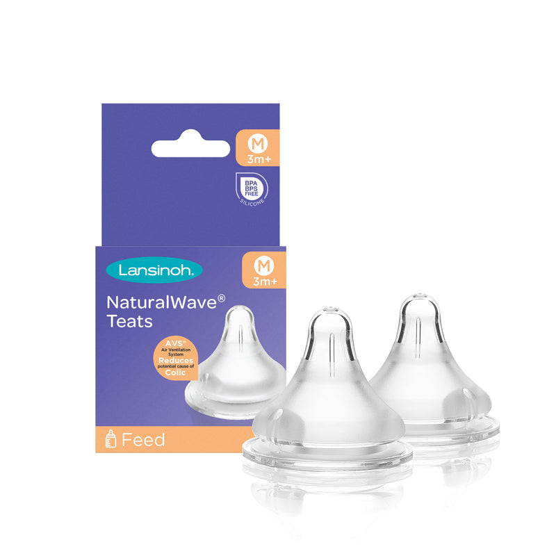 Lansinoh Natural Wave Teat Medium Flow 2Pk l Baby City UK